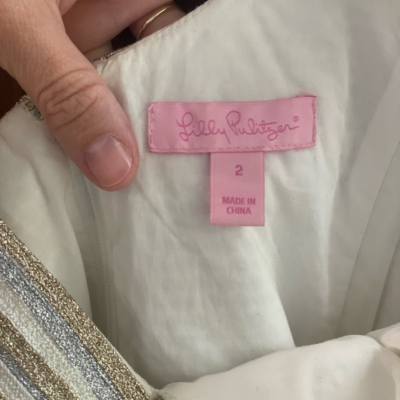 Lily Pulitzer, Valli Shift Dress in white, size 2. - Picture 6 of 6